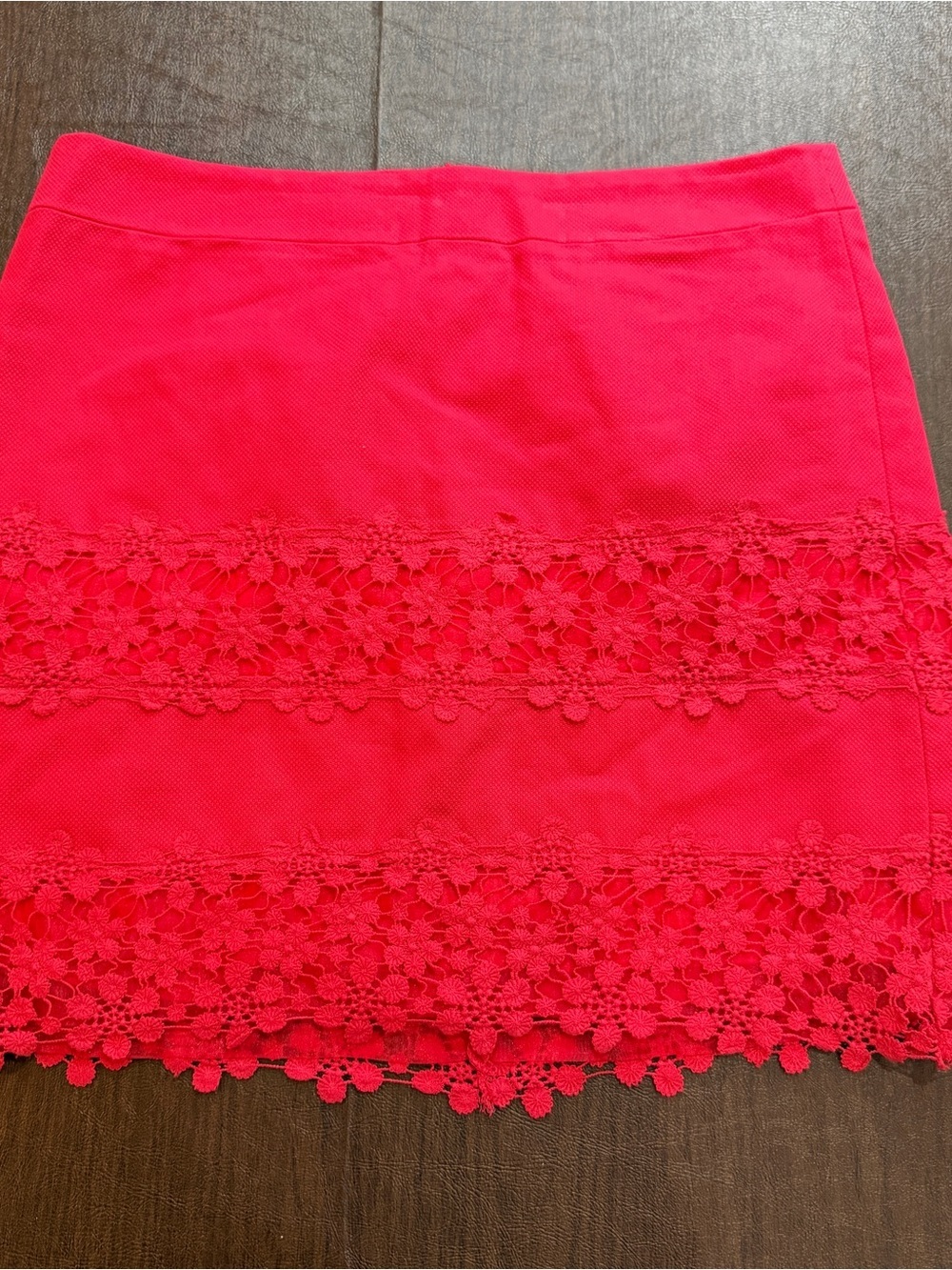 J.Crew Dark Pink Floral Lace Mini Skirt Sz 4